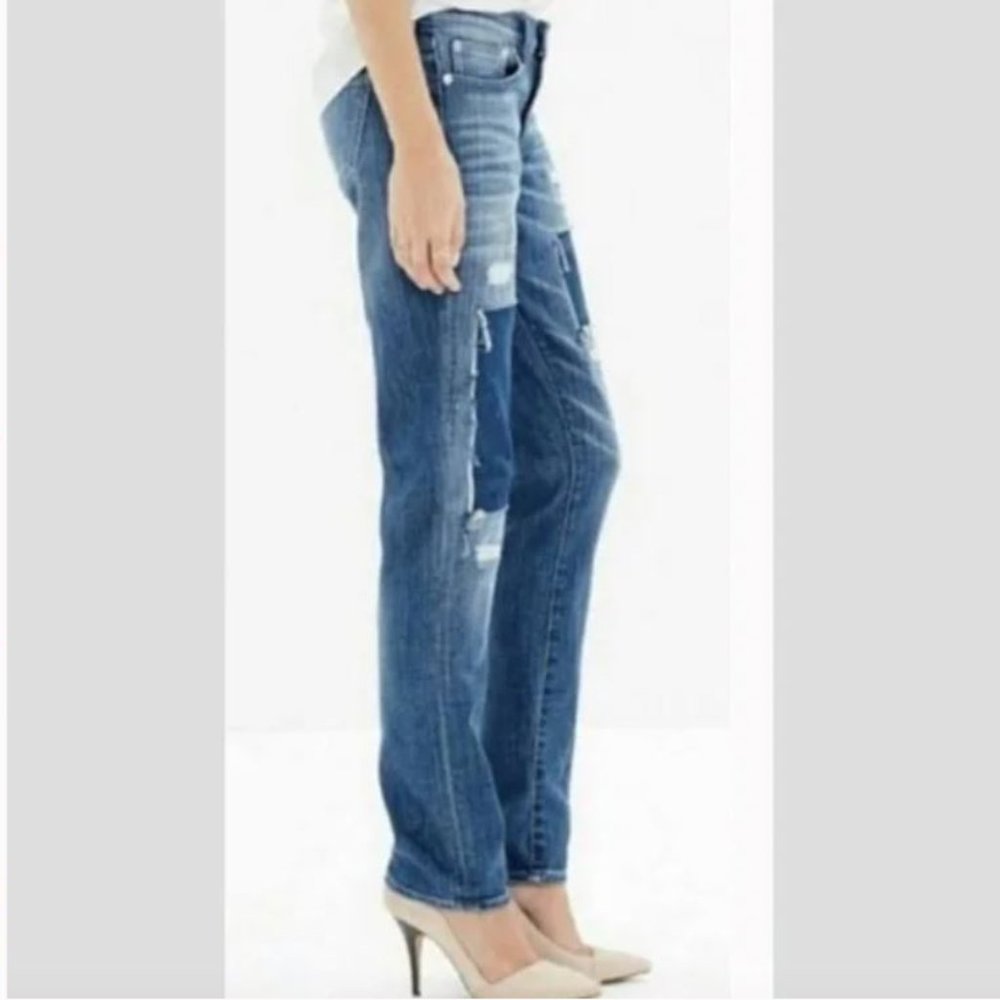 Madewell Slim Boyjean Patched-Up Edition Jeans in Springfield Wash Size 26 - Picture 4 of 5